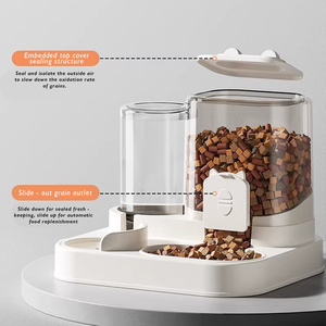 เครื่องจ่ายอาหารสุนัขแบบทูอิน1เครื่องจ่ายน้ำอัตโนมัติความจุขนาดใหญ่ทำความสะอาดง่ายผลิตภัณฑ์สัตว์เลี้ยง - Product Image 2