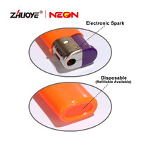 Briquet électronique portable en plastique de haute qualité au butane, jetable, moderne, avec logo OEM