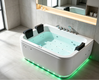 Baignoire de massage rectangulaire en acrylique, 27 jets multiples, chauffage thermostatique, idéale pour maison conteneur et villa