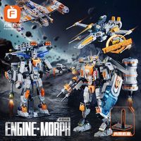 Bloques de Construcción de Plástico ABS Hechos en China, Nave Espacial Águila Halcón, Juguete de Ensamblaje Unisex, Fx-1 Razor Battleship, Robot Transformable 1:72