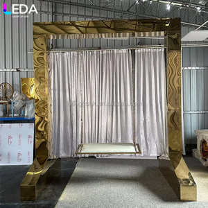 LEDA Birthday Party & Wedding Customized Stainless Steel Mirror Rectangle <b>Arch</b> Swing Metal <b>Decorative</b> Backdrop - Product Image 1