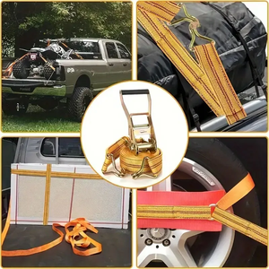 Sangles de chargement à double crochet Sangles épaissies à cliquet Sangles d'arrimage universelles pour rétracteurs - Product Image 6