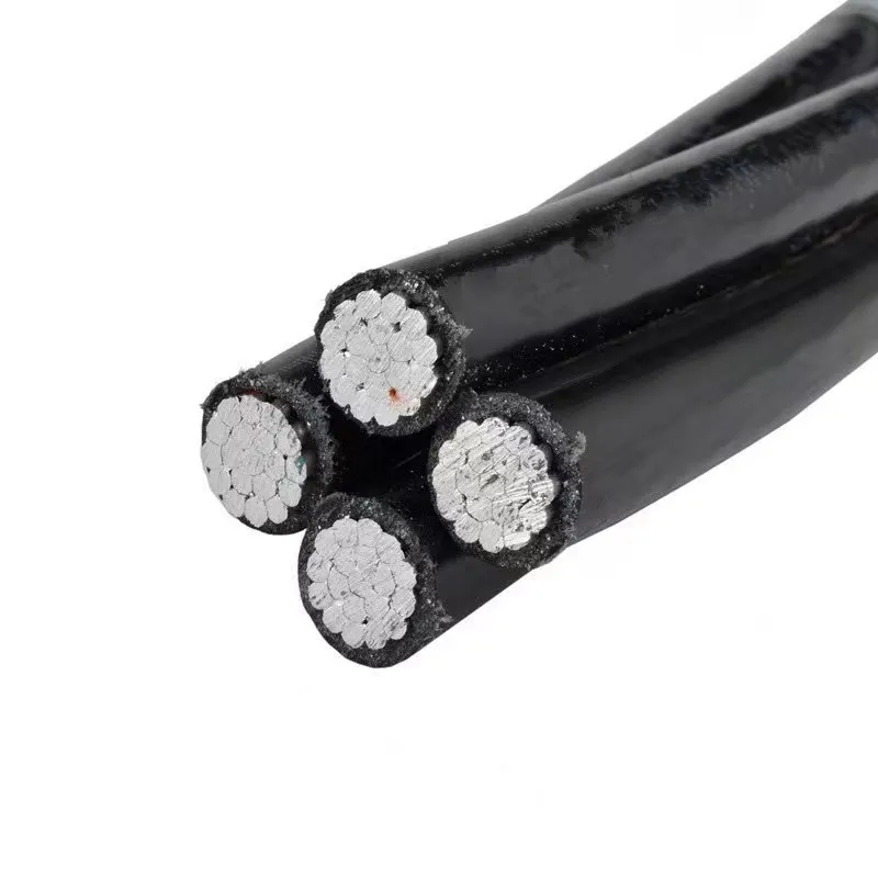 Conductor de aluminio Abc Cable XLPE PE LDPE PVC aislado Overhead Duplex Triplex Quadruplex Service Drop Cable