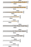 Lot de 50 forets HSS 1/1,5/2/2,5/3 mm, en acier rapide, à queue droite, mini forets hélicoïdaux pour le travail du bois, du plastique et de l'aluminium