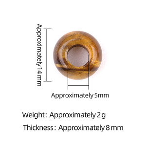 卸売8x 14mm大きな穴5mm天然石ドーナツビーズ宝石スペーサーロンデルビーズ - Product Image 2