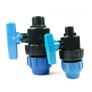 Válvula de válvula de união de esfera para sistema de irrigação, rosca BSP macho de alta qualidade 20-110 mm * PP, novo estilo