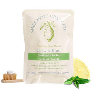 <span class=keywords><strong>Dentifrice</strong></span> anti-carie d'ingrédients naturels avec logo personnalisé, sans fluorure, aromatisé au citron, <span class=keywords><strong>dentifrice</strong></span> <span class=keywords><strong>à</strong></span> mâcher pour voyage - Product Image 1