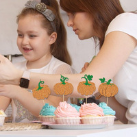 Herbst Thanksgiving Kürbis Cupcake Karte für Baby Shower Kuchen Dekoration Festliche Weihnachten und Ostern Thema