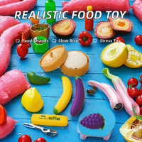 Ensemble de jouets sensoriels réalistes en forme de fruits et légumes, en TPR à remontée lente, pour le soulagement du stress