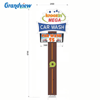 Panneau extérieur, panneau lumineux de lavage de voiture, logo de magasin automobile éclairé, panneau en pylon