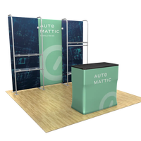Stand de Exhibición Portátil Ligero de 10x10 pies con Tela Tensada, Instalación sin Herramientas para Ferias Comerciales