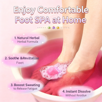 Bombes de bain de pieds à dissolution rapide aux herbes volcaniques (Armoise/Gingembre/Cytheris) – Sels de bain de pieds pour spa à domicile et soulagement du stress