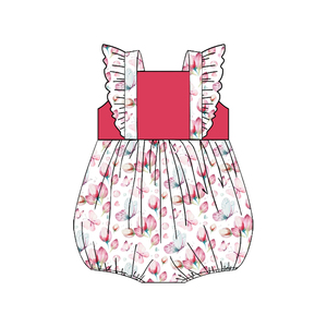 Combinaison à bretelles sans manches en soie de lait imprimée pour bébé, motif floral et champignons, pour petite fille - Product Image 3