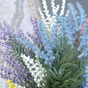 <span class=keywords><strong>Flor</strong></span> artificial de alta calidad <span class=keywords><strong>Acacia</strong></span> <span class=keywords><strong>Flor</strong></span> de plástico Felpa Trigeminal King Flores artificiales de lavanda púrpura - Product Image 2