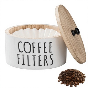Caja de Almacenamiento para Filtro de Café Reutilizable TIKAFE, con Tapa, Organizador de Cocina, Diseño de Pizarra Negra para Cafetería - Product Image 4