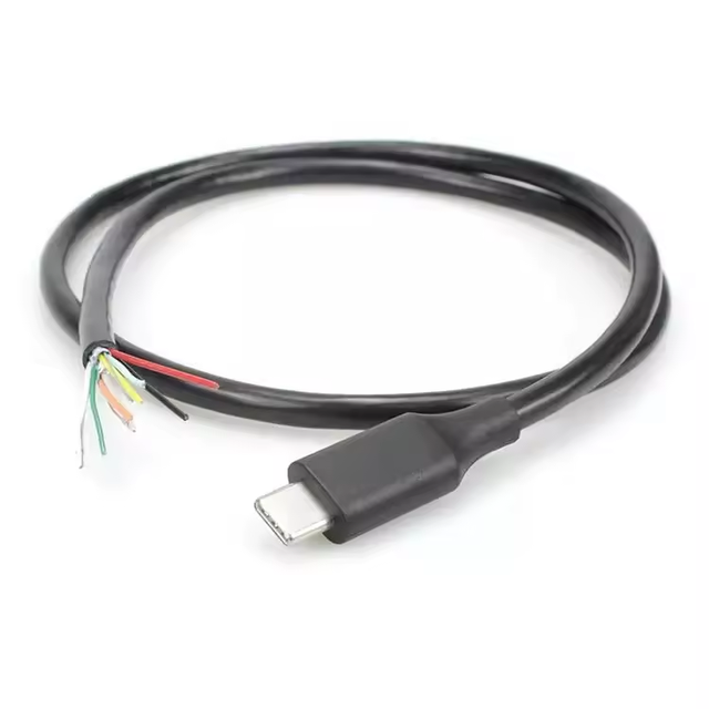 Custom Available USB Type C Male to Open Cable 2 4 6 10 12 16 24 Wires End Power Data Cable 3A 5A Fast Charging