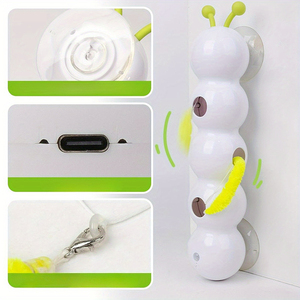 Juguete Interactivo para Gatos con Forma de Oruga, Simulación de Trayectoria Biológica, Juguete Inteligente con Plumas y Ventosa, Tendencia <span class=keywords><strong>2026</strong></span> - Product Image 5