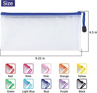 Carpetas de archivos con cremallera de plástico A6, bolsas de malla con cremallera para documentos, carpeta transparente, bolsa de malla con cremallera, organizador de archivos