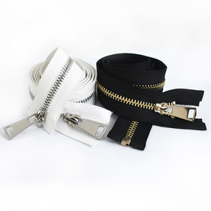 Meetee A3-6 5 # noir blanc 60/70/80/90/100/120/150cm de longueur doudoune simple Double <span class=keywords><strong>fermeture</strong></span> <span class=keywords><strong>éclair</strong></span> en alliage ouvert - Product Image 4