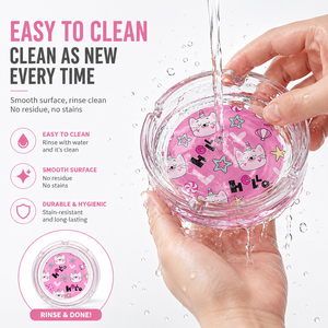 Cendrier en verre rose Kitty, logo personnalisé, style moderne, carré, épais et profond, avec plateau, boîte cadeau imprimée OEM pour la vente au détail et les cadeaux - Product Image 2
