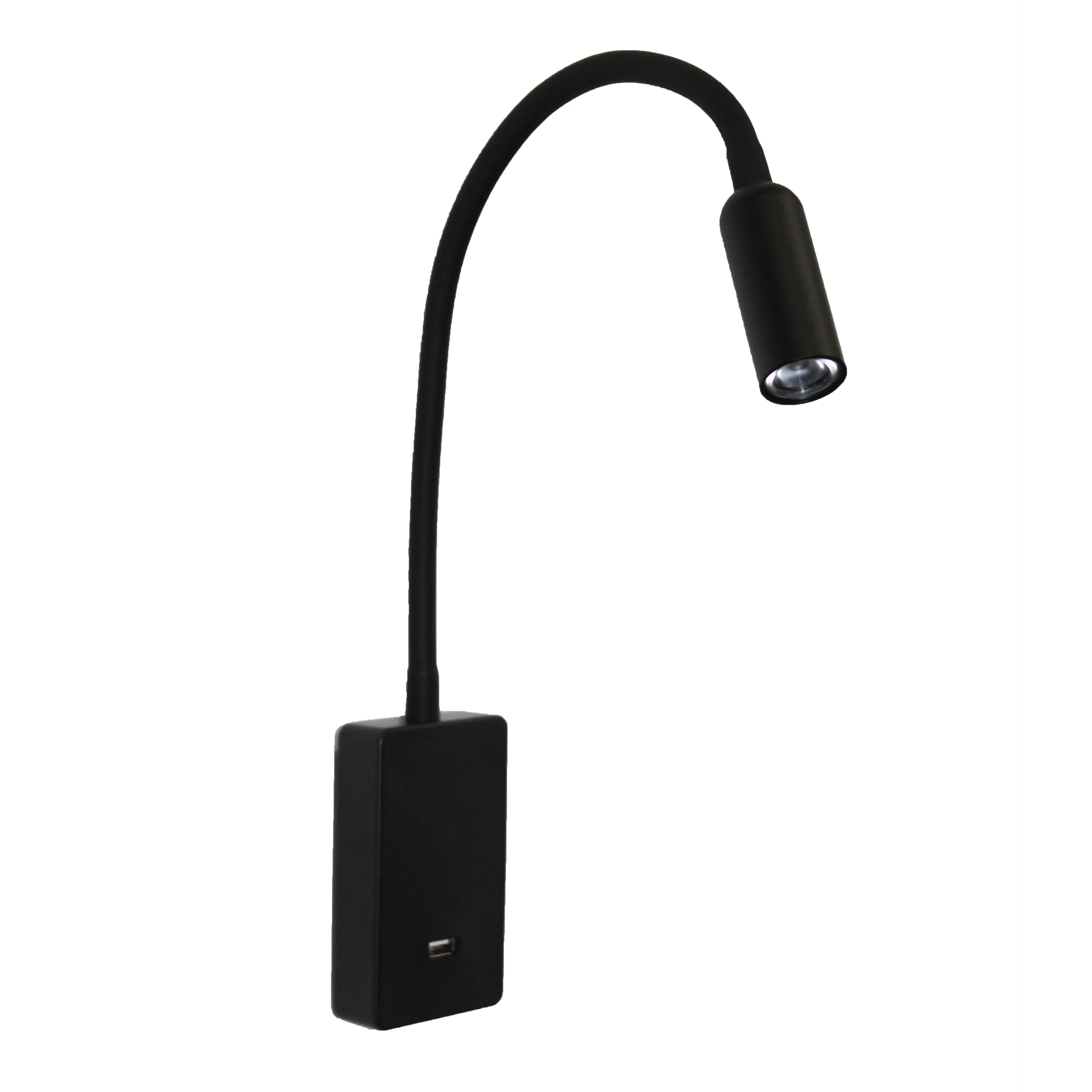 4 밝기 레벨 터치 밝기 조절이 가능한 금속 LED 벽 침대 옆 램프 USB 포트 충전 침실 조명