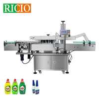 Machine d'application d'étiquettes verticale automatique RICIO pour bouteilles en verre et en métal, autocollante, simple face, pour l'industrie alimentaire et chimique