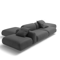 Ensemble de canapés modulaires en tissu velours nordique moderne, modèle Geju 10624, pour bureau, réception, salon, canapé sur pied