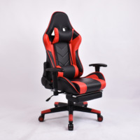 Silla de Oficina Ergonómica de Alta Resistencia, Respaldo Alto, Giratoria, de Cuero Rojo, Ajustable en Altura, para Juegos