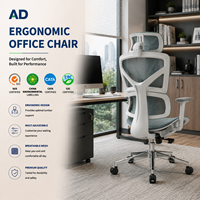 Chaise de bureau ergonomique certifiée BIFMA avec soutien lombaire réglable, chaise d'ordinateur en maille respirante, confort durable