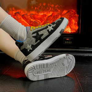 Zapatillas de Moda para <span class=keywords><strong>Mujer</strong></span> con Suela Gruesa, Estilo Skateboard, Casuales, Tipo Dad Shoes, Tenis Femeninos con Pedrería, Zapatos <span class=keywords><strong>Mujer</strong></span> - Product Image 4