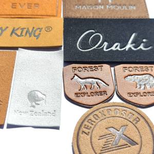 New Custom Logo Debossed Sew on Pu Tag Jeans Leather <b>Patches</b> Label for Clothing - Product Image 6