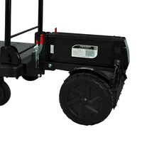 Chariot à plateforme électrique, chariot à main, capacité de 300 kg, chariot d'entrepôt en acier et plastique robuste, quatre roues, transport logistique PLA300-DX-EB