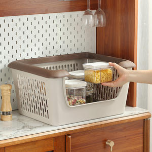 ชั้นวางผักแบบพกพารถเข็นมีล้อตะกร้าพลาสติกวางซ้อนกันได้สำหรับตู้กับข้าวในห้องครัว - Product Image 6