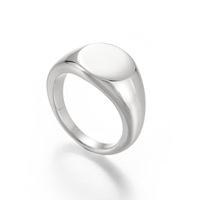 KALEN Unisex Minimalist Gold/Silber/Schwarz Edelstahl Runder Blank Schmuck ring für Logo