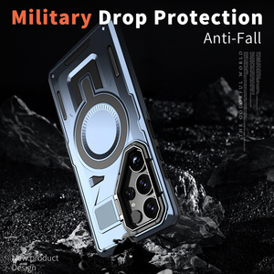 Étui de téléphone magnétique sans fil avec béquille et protection contre les chocs pour <span class=keywords><strong>Samsung</strong></span> Galaxy S24 S25 Ultra, 2 en 1, résistant - Product Image 4