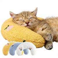 Coussin pour chat et chien en peluche, forme en U, soutien cervical, épaissi, lumineux, pour un sommeil profond