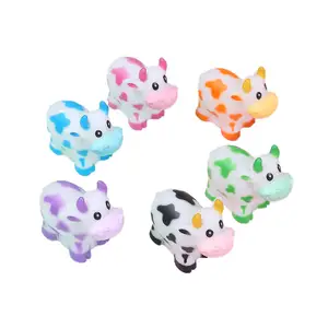 Fun Learning Education Toys Soft Rubber Baby Bath Toy Animal Floating Bath Tub Squishy Toy Mini Rubber Cows