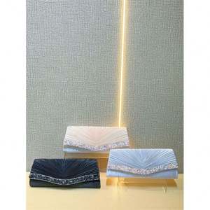 グリッタークラッチバッグ イブニングバッグ 取り外し可能なチェーン付き パーティー プロム 結婚式用財布 - Product Image 3