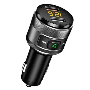 BT5.0 Wireless Hands-free Car Kit FM Modulator QC3.0 Dual USB charger FM transmitter led Car MP3 Players