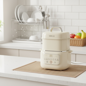 Cuisinière électrique intelligente et silencieuse pour la maison, capacité 1L, 260W, cuve intérieure en céramique, cuve extérieure en plastique, contrôle numérique du minuterie - Product Image 1