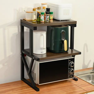 Étagère de cuisine moderne et minimaliste, double, écologique, pour espaces étroits, support de rangement chromé pour <span class=keywords><strong>micro</strong></span>-ondes, organisateur de comptoir - Product Image 2