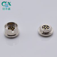 Connecteur magnétique à ressort rond en cuivre CZX, 6 broches mâle/femelle, boîtier en laiton, adaptateur de communication de données 2A 12V