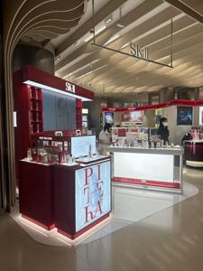 รถเข็นโชว์เครื่องสำอาง LUX Custom Beauty พร้อมโครงสีทอง, รถเข็นขายสินค้าดูแลผิวสีชมพูสำหรับห้างสรรพสินค้า - Product Image 3