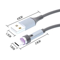 Câble de charge magnétique USB-C 3-en-1 personnalisé avec rotation à 540 degrés pour une charge rapide et un transfert de données compatible avec l'imprimante