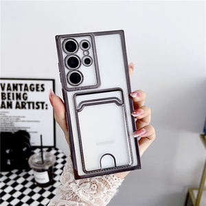 Para <span class=keywords><strong>Samsung</strong></span> Galaxy <span class=keywords><strong>Note</strong></span> 20 Ultra S23 S22 S21 <span class=keywords><strong>S20</strong></span>, billetera transparente suave, tarjetero de TPU, funda para teléfono - Product Image 3