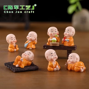 Weij พระเล็กๆ<span class=keywords><strong>น้อย</strong></span>ๆแบบเซน4ชิ้นแนวซุกซนอุปกรณ์ตกแต่งโต๊ะรถมือใหม่ - Product Image 1