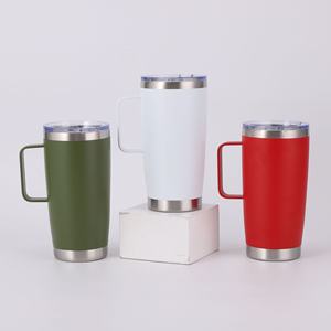 แก้วน้ำสแตนเลส304เก็บความร้อนสุญญากาศ20ออนซ์ที่จับถ้วยกาแฟสำหรับเดินทางเก็บความร้อน6-12ชั่วโมง - Product Image 1