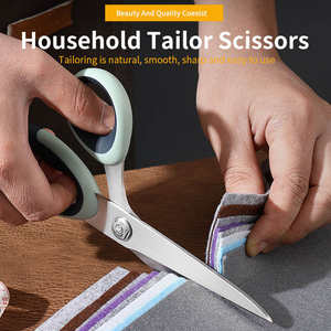 Forbici Professionali da Sarto PINSHUN PH154 in Acciaio Inox, Lama Parzialmente Seghettata, Manico in Plastica Blu+Nero - Product Image 2