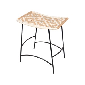 Modern Handmade Woven Seat <b>Stool</b> Wood Rattan Metal Frame <b>Dining</b> Hotels Malls Custom Outdoor Furniture Direct Manufacturer - Product Image 2