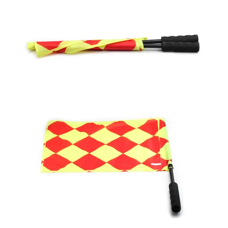 Soccer Referee Flag Set Match Football Linesman Flags Red Yellow Cards with Notebook Pencil Referee Whistles with Lanyard